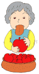 りんごを食べているイラスト2
