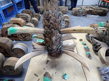 北の郭北門北鯱の木部（背面）の画像