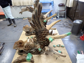 北の郭北門北鯱の木部（側面）の画像